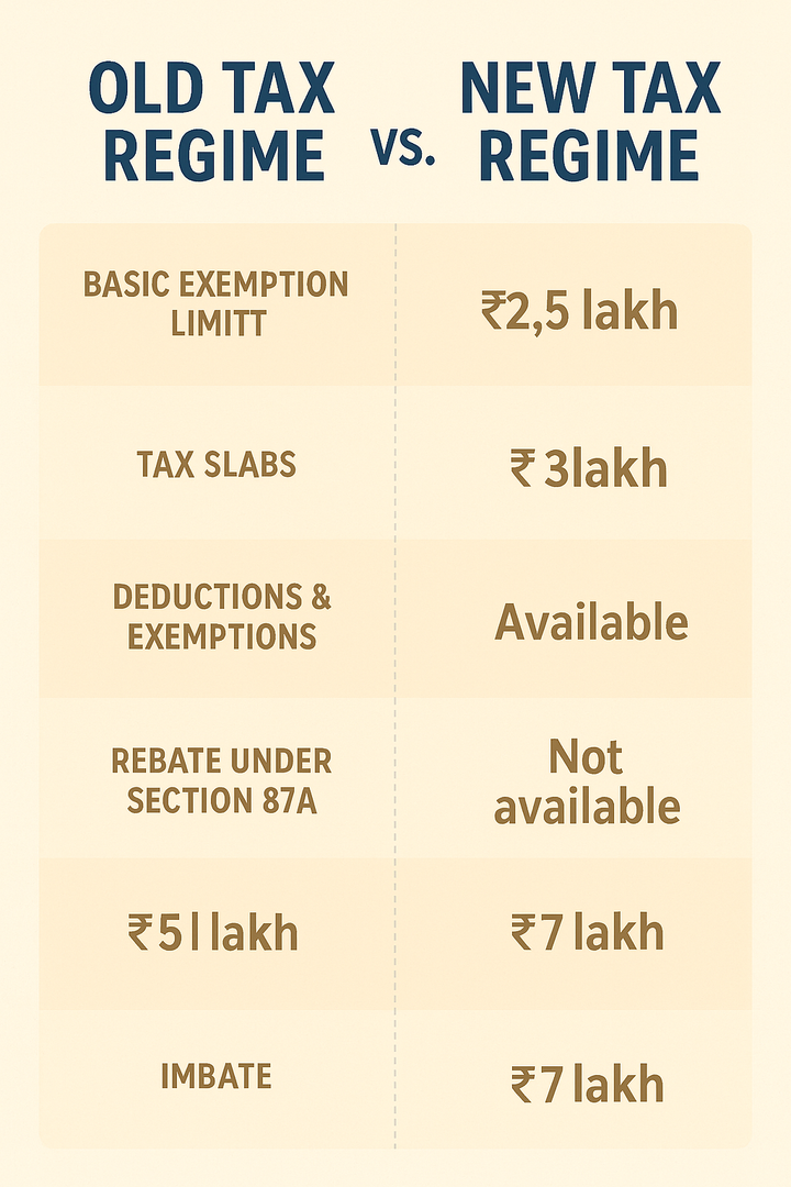 📊 Old Tax Regime vs. New Tax Regime – Detailed Comparison
