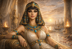cleopatra in a golden palace setting