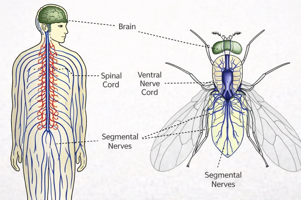human and fly nervous system comparison