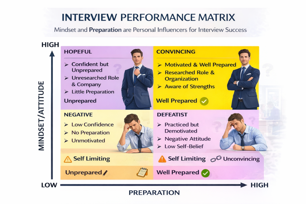 Body Language - interview performance mindset matrix