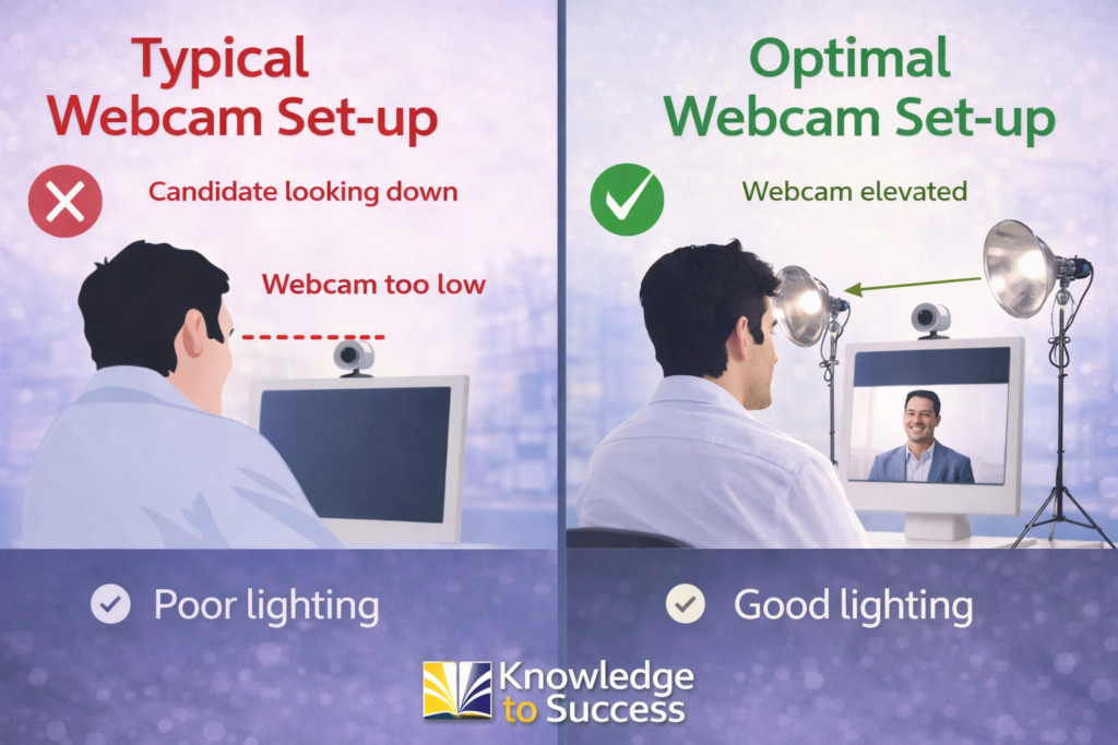 webcam set up comparison for video calls interview