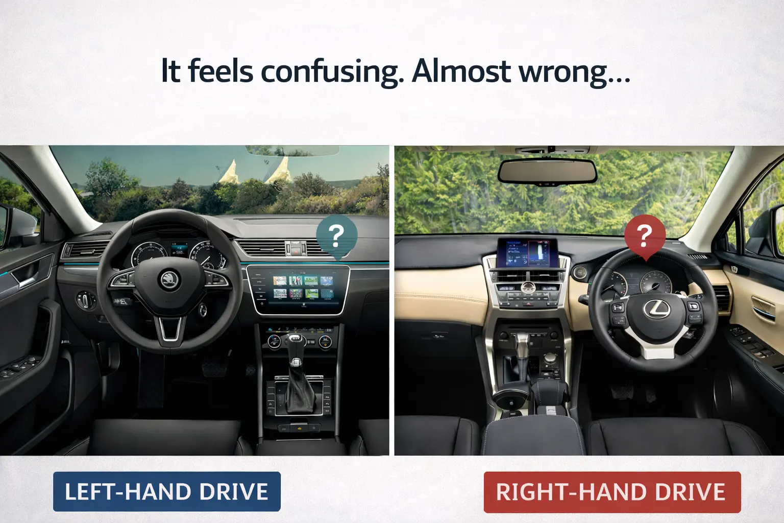 driver seat car interior comparison left vs right