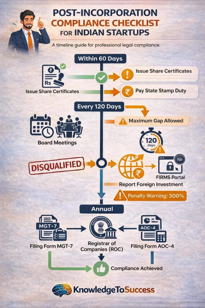 What Really Happens If You Miss ROC Filings? roc filings post incorporation compliance checklist for startups