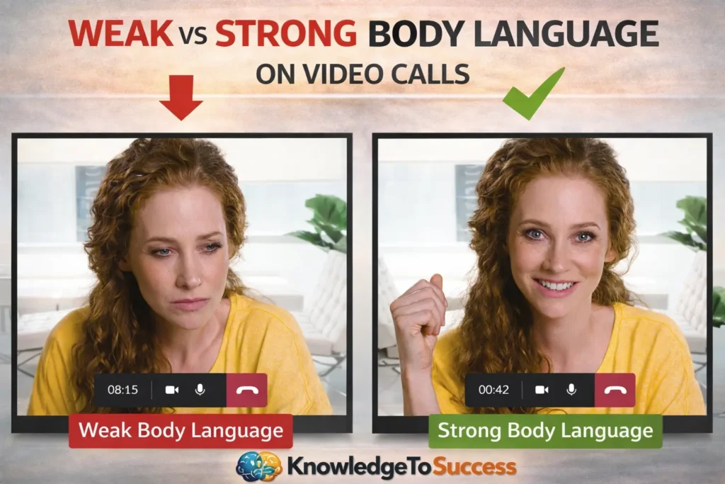 Why Great Answers Fail When Body Language Is Wrong weak vs strong body language comparison