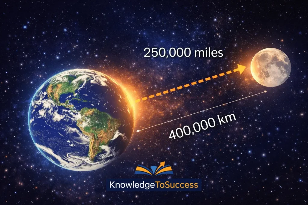 earth and moon distance explained