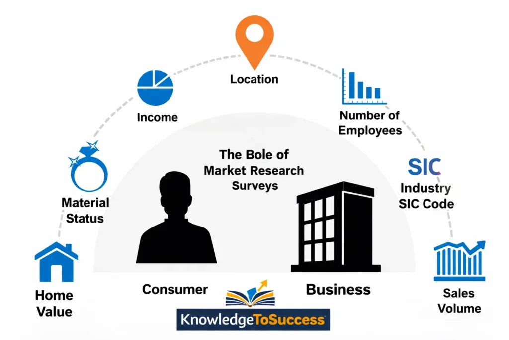 market reasearch consumer and business data infographic