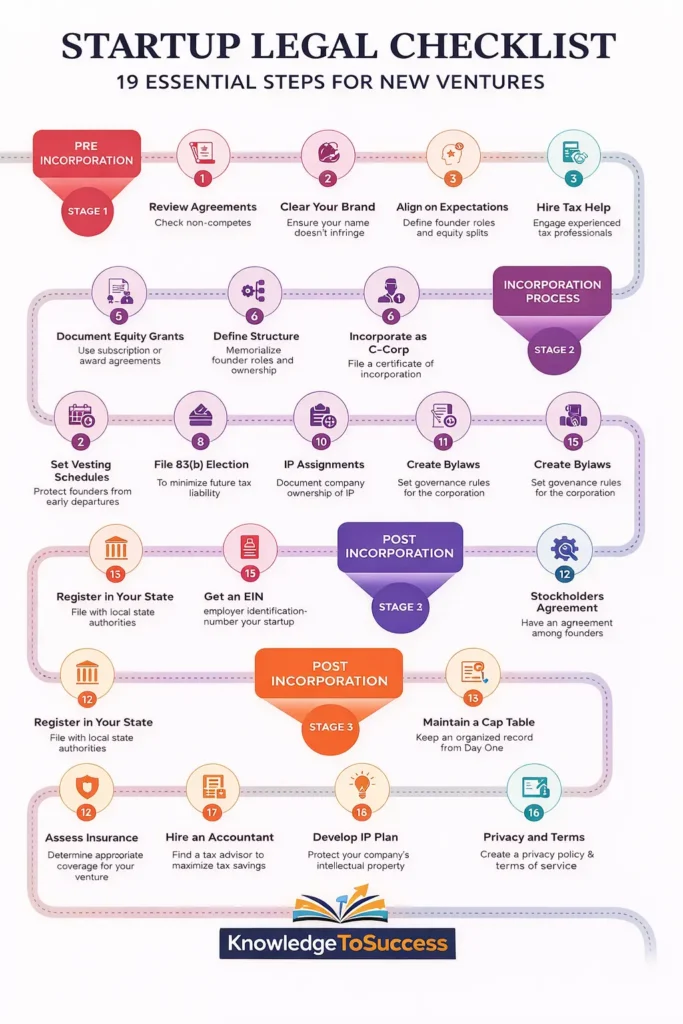 startup legal checklist for new ventures