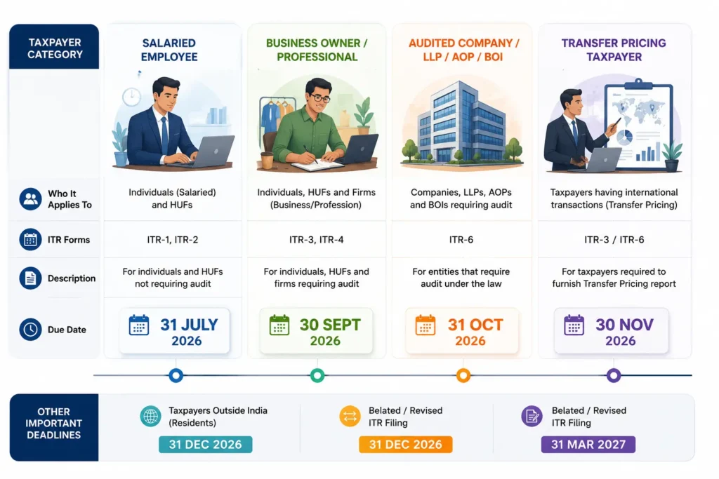 Missing the Right ITR Deadline Could Cost You Money tax filing due dates by category