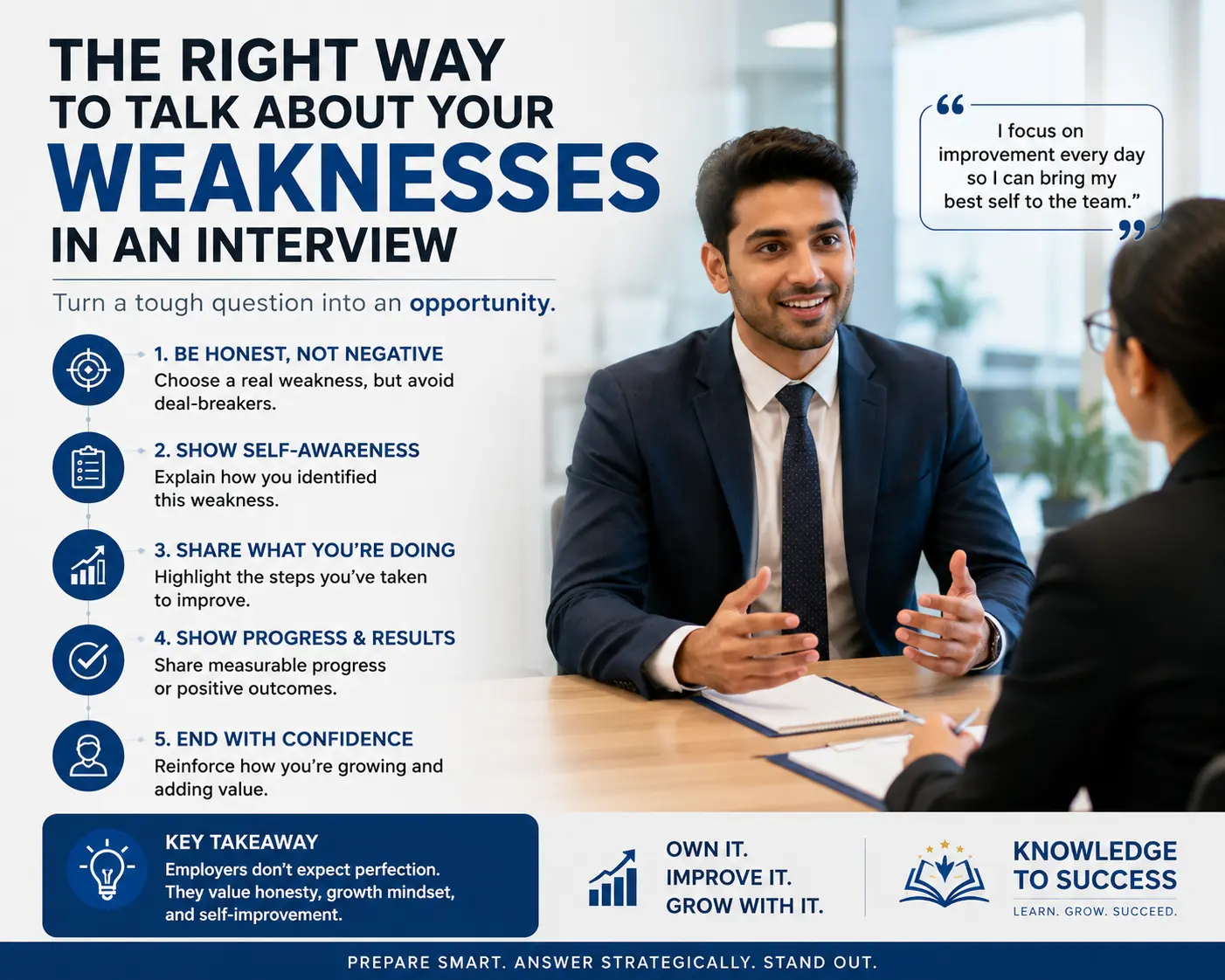 the right way to discuss weaknesses